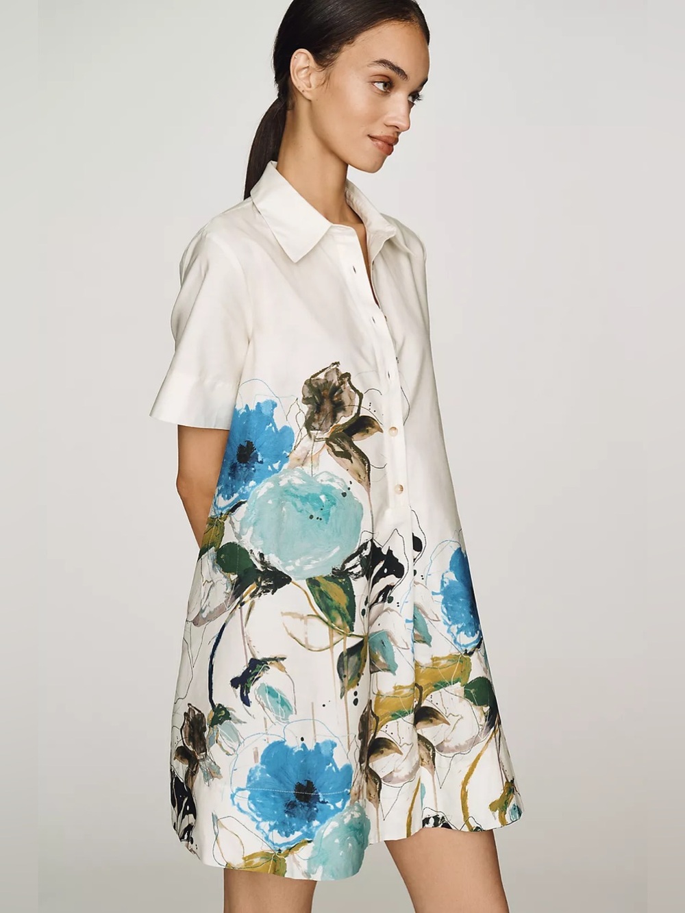 NWT By Anthropologie Pollie 100% Cotton Swing Dress by Leigh Viner - Picture 2 of 4